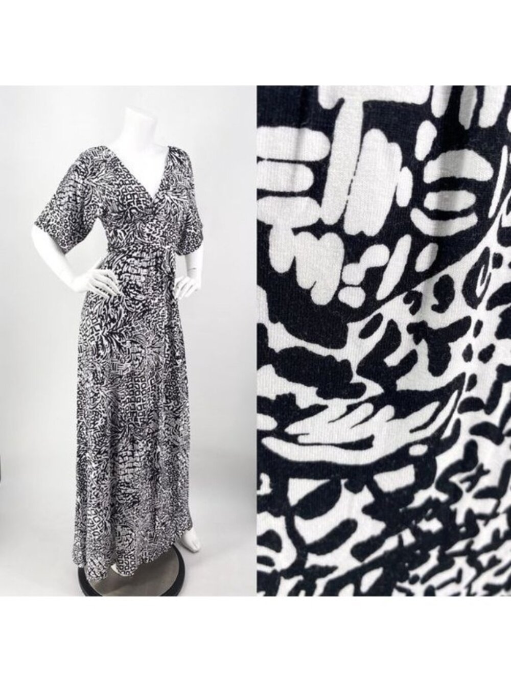 NWT LILLY PULITZER Parigi Maxi Wrap Dress Black and White size XXS - Picture 4 of 10